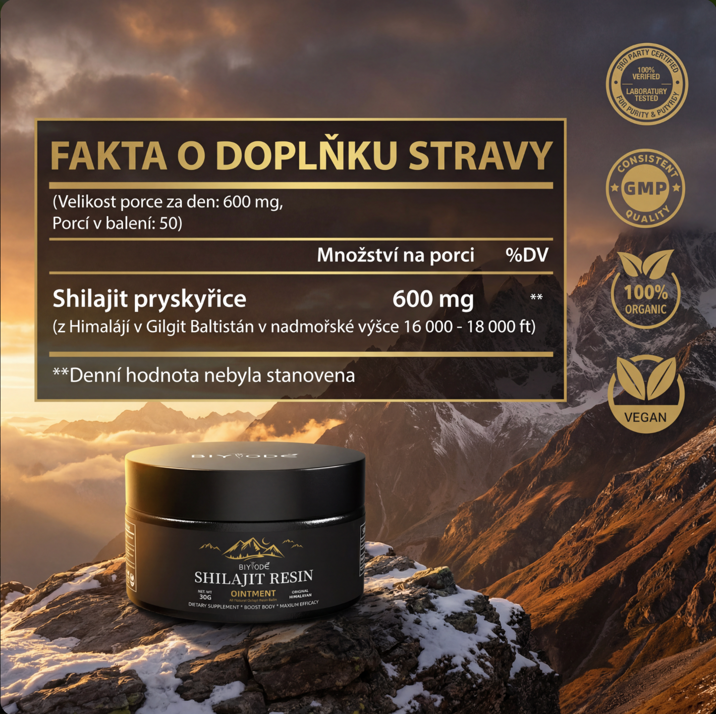 Čistý himálajský shilajit – pryskyřice 30 g